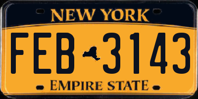 NY license plate FEB3143