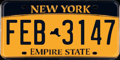 NY license plate FEB3147