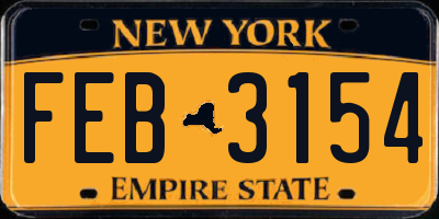 NY license plate FEB3154