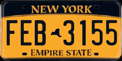 NY license plate FEB3155