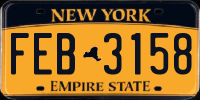 NY license plate FEB3158