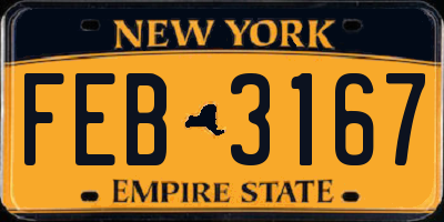 NY license plate FEB3167