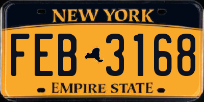 NY license plate FEB3168