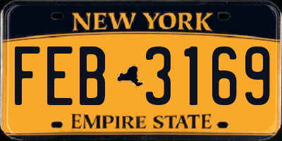NY license plate FEB3169