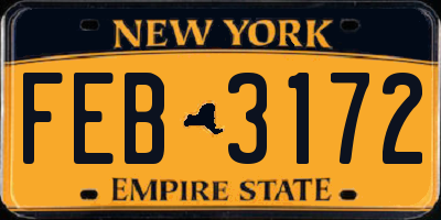 NY license plate FEB3172