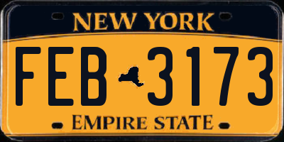 NY license plate FEB3173