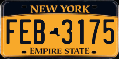 NY license plate FEB3175