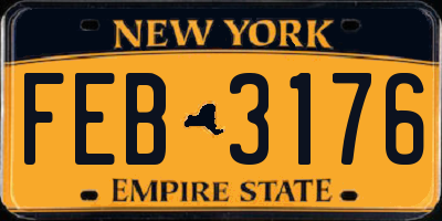 NY license plate FEB3176