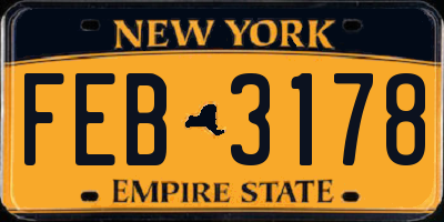 NY license plate FEB3178