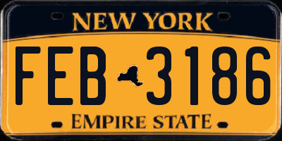 NY license plate FEB3186