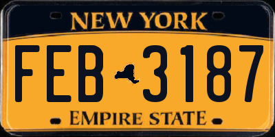 NY license plate FEB3187