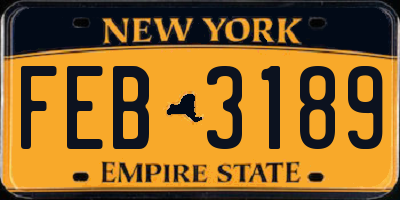 NY license plate FEB3189