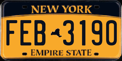 NY license plate FEB3190