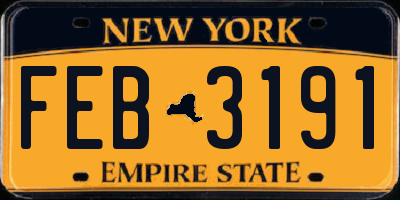 NY license plate FEB3191