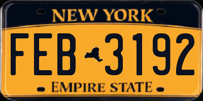 NY license plate FEB3192