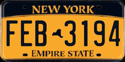 NY license plate FEB3194