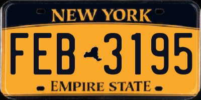 NY license plate FEB3195