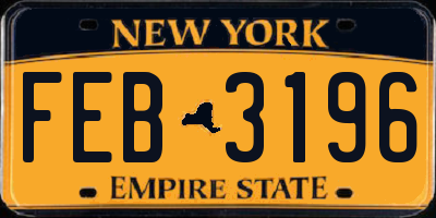 NY license plate FEB3196