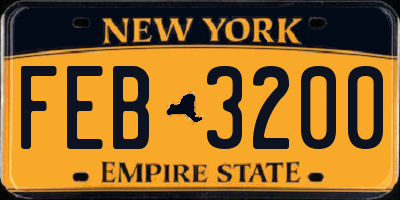 NY license plate FEB3200