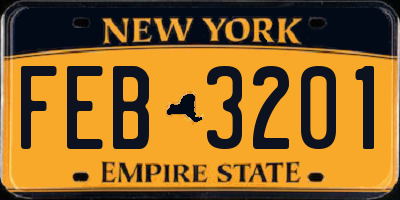 NY license plate FEB3201