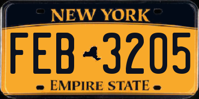NY license plate FEB3205