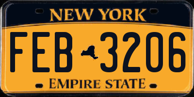 NY license plate FEB3206