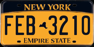NY license plate FEB3210