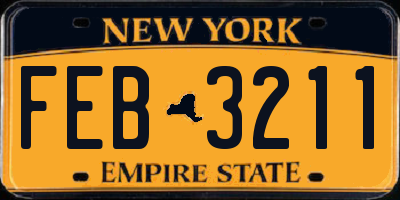 NY license plate FEB3211