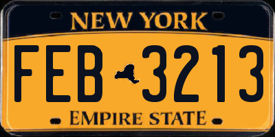 NY license plate FEB3213
