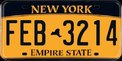 NY license plate FEB3214