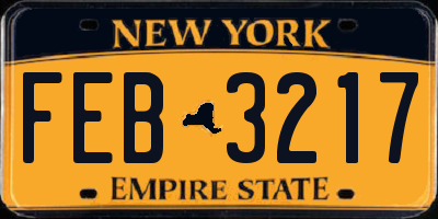 NY license plate FEB3217