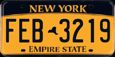NY license plate FEB3219
