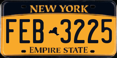 NY license plate FEB3225