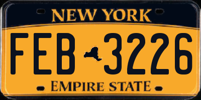 NY license plate FEB3226