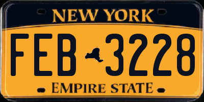 NY license plate FEB3228