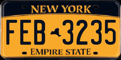 NY license plate FEB3235