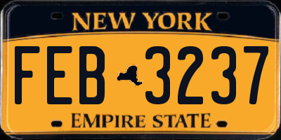 NY license plate FEB3237