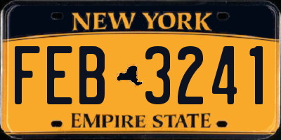 NY license plate FEB3241