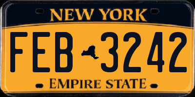 NY license plate FEB3242