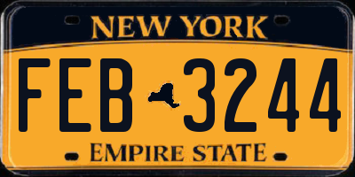NY license plate FEB3244