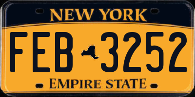 NY license plate FEB3252