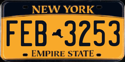 NY license plate FEB3253