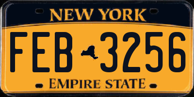 NY license plate FEB3256