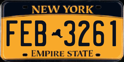 NY license plate FEB3261