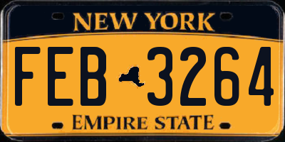 NY license plate FEB3264