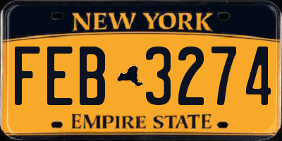 NY license plate FEB3274