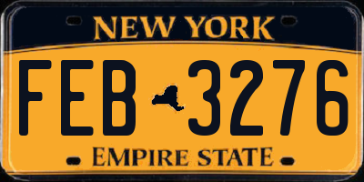 NY license plate FEB3276