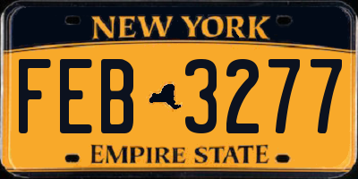 NY license plate FEB3277