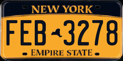 NY license plate FEB3278