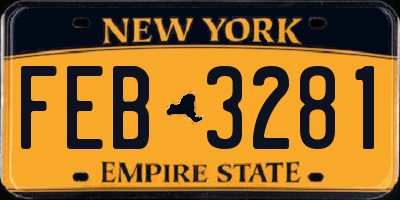 NY license plate FEB3281
